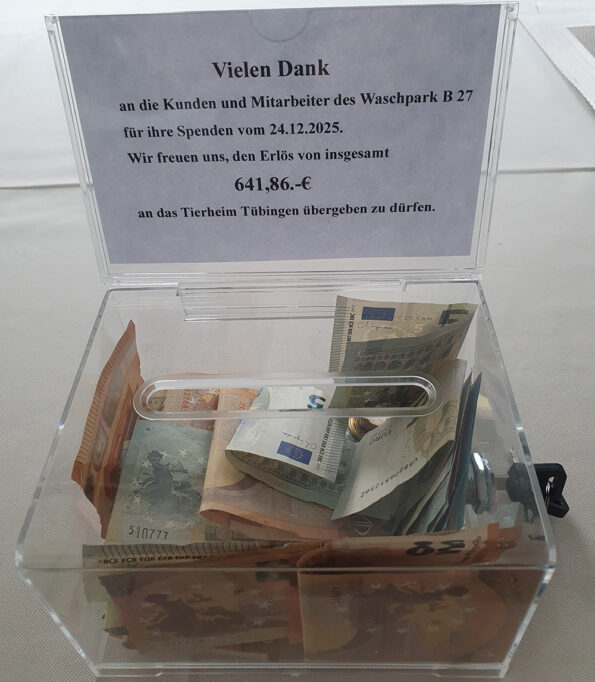 Waschpark B27 & B28 - Spendenaktion an das Tierheim Tübingen & den Tierschutzverein Reutlingen
